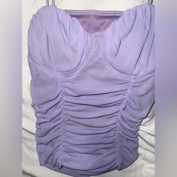 Lavender Ruched Women's Top - Picture 2 of 3